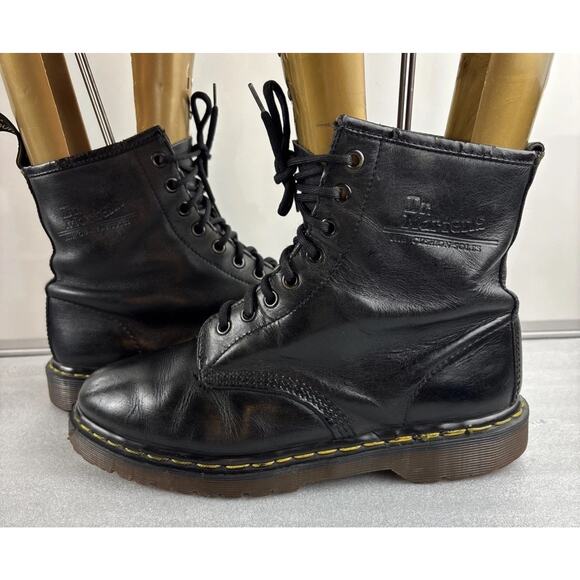 Dr. Martens Men Smooth Leather Eyelet Boots Size 7 Black Made In England main image 13
